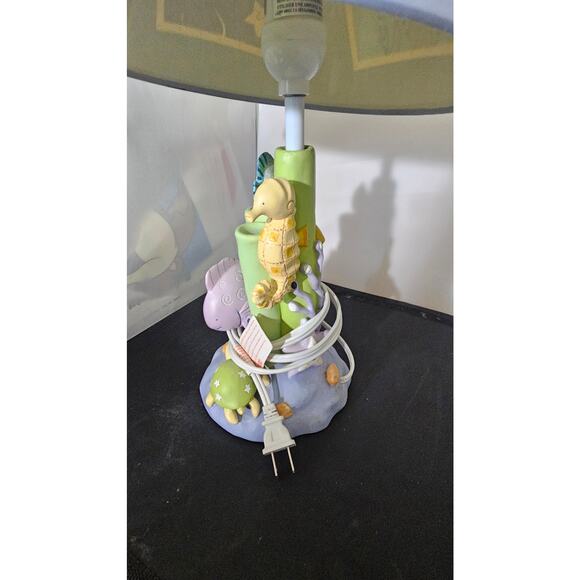 Kids Nursery Lamp Ocean Sea Life Theme Blue Green Aqua with Shade - Picture 3 of 10